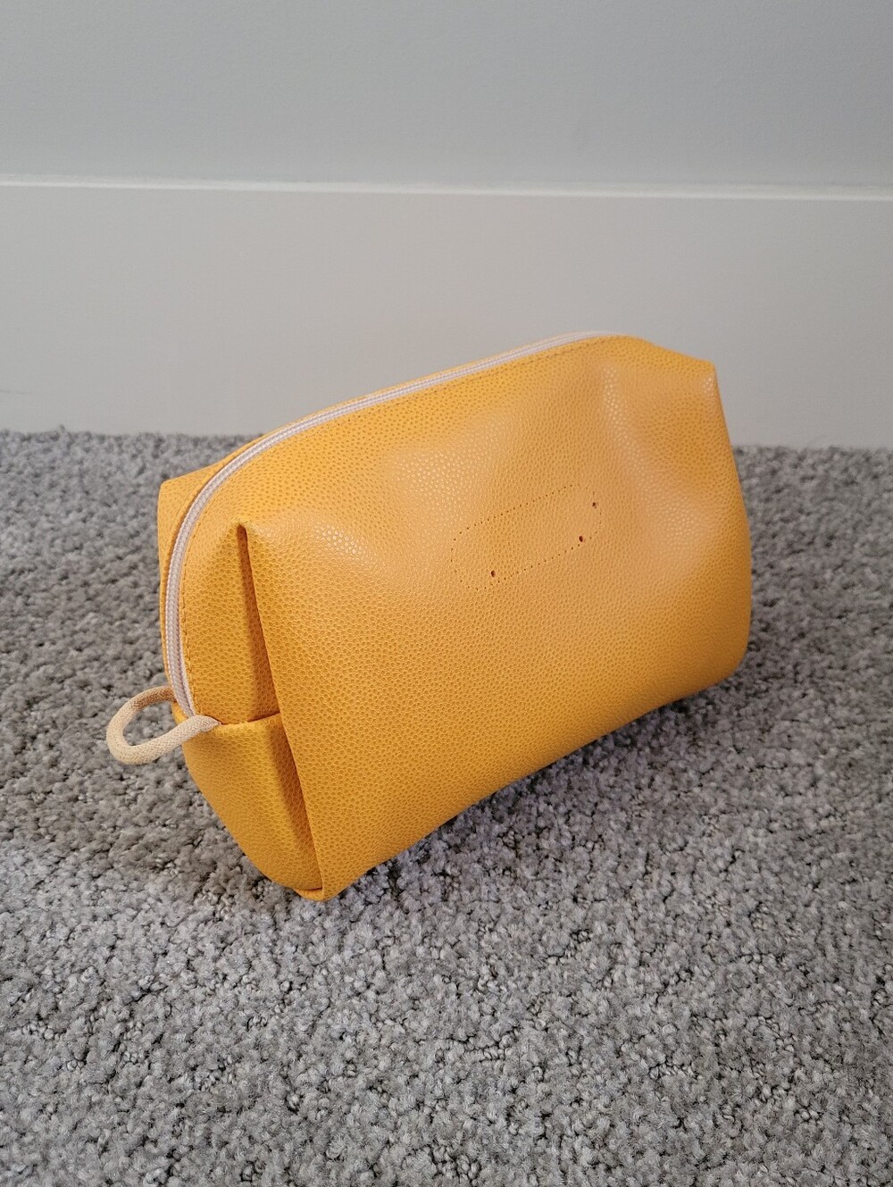 Vintage Italmausa Yellow Cosmetic Makeup Toiletry Bag Gold Zip